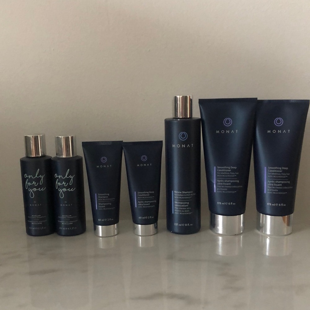 Lot of Monat hair care products! Renew shampoo, Smoothing deep conditioner, etc